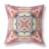 20 Red Orange Geo Tribal Suede Throw Pillow