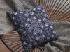 28" Navy Boho Pattern Indoor Outdoor Throw Pillow