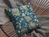 26 Teal Green Jacobean Indoor Outdoor Throw Pillow