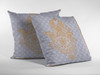 28 Gold Gray Hamsa Indoor Outdoor Throw Pillow