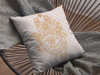 28 Gold White Hamsa Indoor Outdoor Throw Pillow