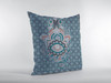 18 Slate Blue Hamsa Indoor Outdoor Throw Pillow