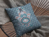 20 Slate Blue Hamsa Indoor Outdoor Throw Pillow