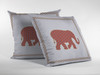 26 Orange White Elephant Indoor Outdoor Throw Pillow