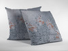 18 Gray Orange Boho Bird Indoor Outdoor Throw Pillow