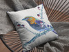 28 Blue White Robin Indoor Outdoor Throw Pillow