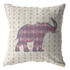 18" Magenta Elephant Indoor Outdoor Throw Pillow