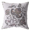 16 Gray White Wildflower Indoor Outdoor Throw Pillow