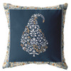 28 Orange Navy Paisley Indoor Outdoor Throw Pillow