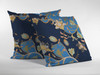 20" Navy Blue Garden Indoor Outdoor Zippered Throw Pillow