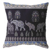 26 Purple Ornate Elephant Indoor Outdoor Zippered Throw Pillow