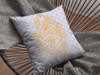 18 Gold Gray Hamsa Indoor Outdoor Zippered Throw Pillow