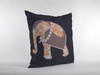 16 Orange Elephant Indoor Outdoor Zippered Throw Pillow