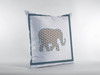 26 Gold White Elephant Indoor Outdoor Zippered Throw Pillow