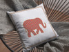 18 Orange White Elephant Indoor Outdoor Zippered Throw Pillow