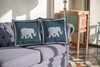 20 Spruce Blue Elephant Indoor Outdoor Zippered Throw Pillow