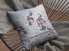 26 Gray Black Boho Bird Indoor Outdoor Zippered Throw Pillow