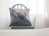 18 Blue White Robin Indoor Outdoor Zippered Throw Pillow