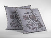 18 Gray White Wildflower Indoor Outdoor Zippered Throw Pillow