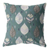 18 Pine Green Leaves Suede Decorative Throw Pillow