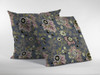 20 Gray Pink Jacobean Suede Throw Pillow