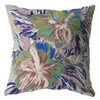 16 Lilac Green Hibiscus Suede Decorative Throw Pillow