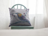 16 Blue White Robin Suede Throw Pillow