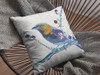 18 Blue White Robin Suede Throw Pillow