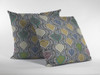 16 Gray Gold Ogee Decorative Suede Throw Pillow