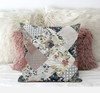 18" Peach Black Floral Zippered Suede Throw Pillow