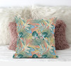 16 Blue Peach Tropical Zippered Suede Throw Pillow