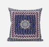 16 Pink Indigo Holy Floral Zippered Suede Throw Pillow