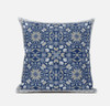 20 Blue Gray Paisley Zippered Suede Throw Pillow