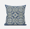 16 Gray Indigo Paisley Zippered Suede Throw Pillow