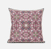 20 Magenta White Paisley Zippered Suede Throw Pillow