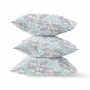 20 Gray Turquoise Boho Paisley Indoor Outdoor Throw Pillow