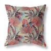 16 Red Yellow Tropical Indoor Outdoor Throw Pillow