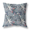 18 Purple Indigo Tropical Indoor Outdoor Throw Pillow