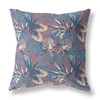 18 Indigo Red Tropical Indoor Outdoor Throw Pillow