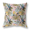20 Gold Pink Tropical Indoor Outdoor Throw Pillow