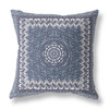 18 Indigo White Holy Floral Indoor Outdoor Throw Pillow