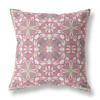 16 Magenta White Paisley Indoor Outdoor Throw Pillow