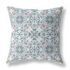 16 Powder Blue Paisley Indoor Outdoor Throw Pillow