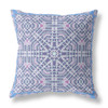 16 Lilac Blue Geostar Indoor Outdoor Throw Pillow