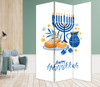 Celebratory Hanukkah Three Panel Room Divider Screen