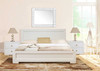 Moma White Wood Platform King Bed With Two Nightstands