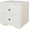 Moma White Wood Platform Full Bed With Nightstand