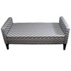 Modern Gray and White Chevron Print Storage Bench