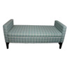 Modern Aqua Teal Geometric Print Storage Bench