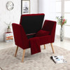 Deep Red Modern Flair Storage Bench with Pillow and Blanket